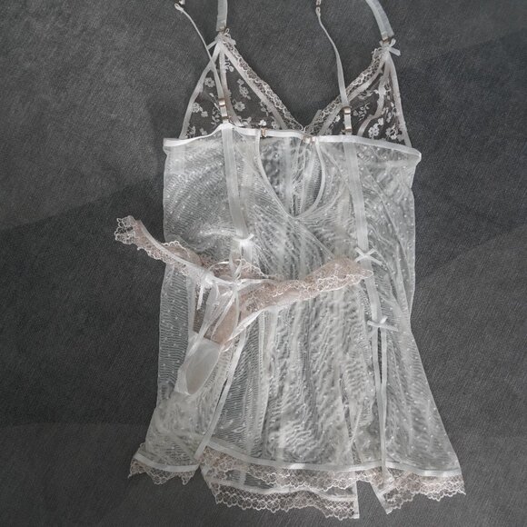 Honey Birdette Sheer White Chemise - Picture 4 of 6